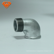 Plumbing malleable iron pipe fitting beaded elbow with ribs